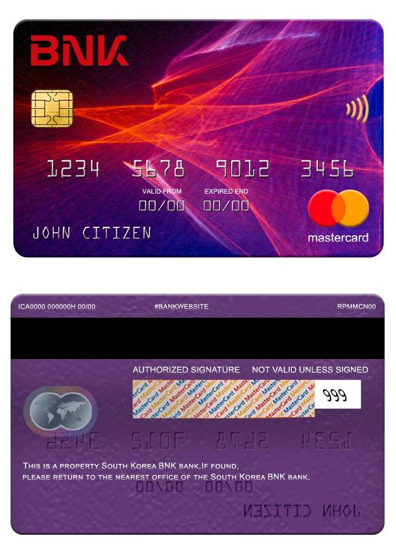 South Korea BNK bank mastercard